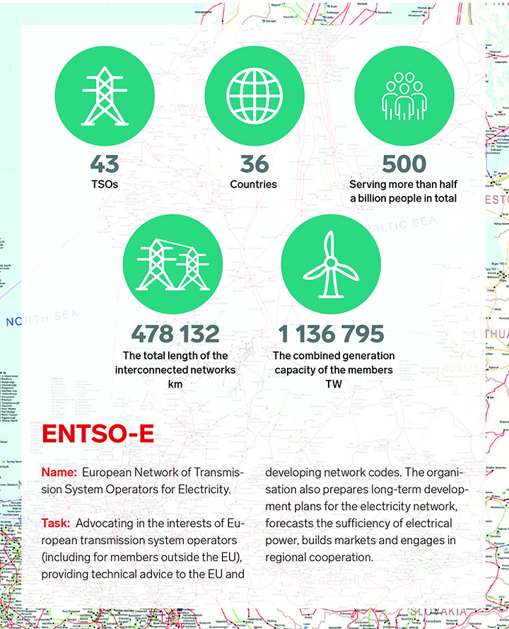 ENTSO-E = European Network of Transmission System Operators for Electricity. It's task is advocating in the interests of European transmission system operators (including for members outside the EU), providing technical advice to the EU and developing network codes. 